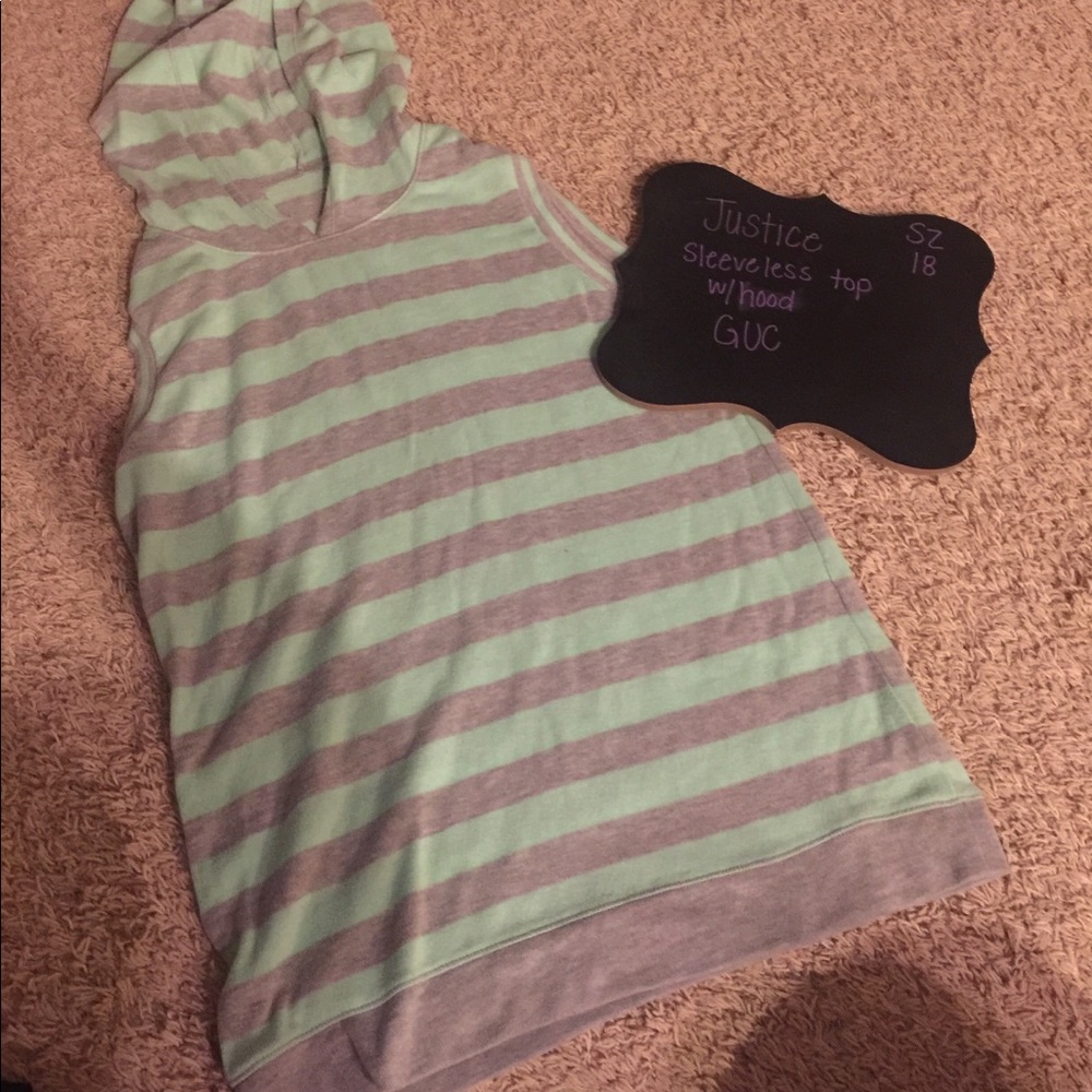 Justice sleeveless top with hood
